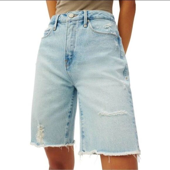 NWT Good American Good 90's Bermuda Short in Blue695 Size 27, 4 - Picture 1 of 10